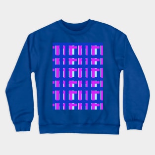 Blue and pink lines, checks, plaid, seamless, pattern Crewneck Sweatshirt